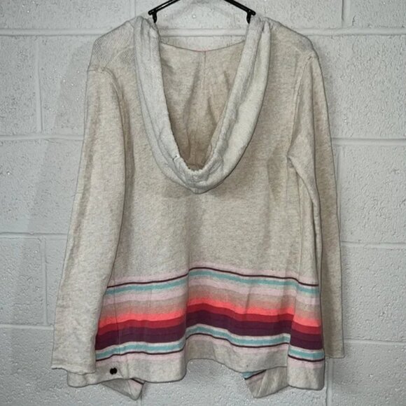 Billabong Striped Open-Front Hooded Cardigan Sweatshirt S/P - Picture 3 of 7